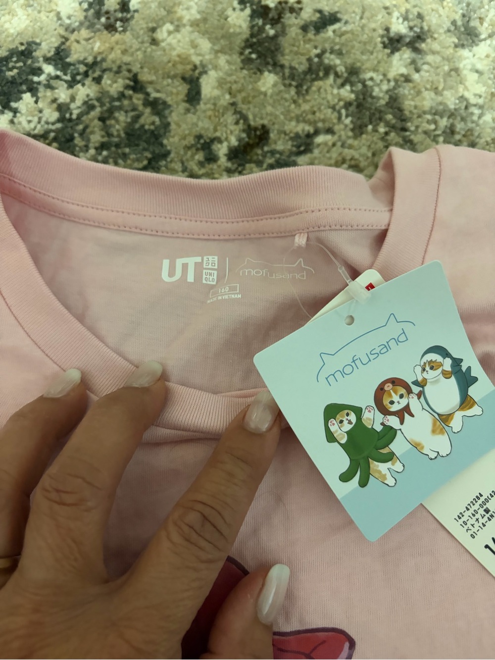 Uniqlo Kids Light Pink Mofusand Graphic Tee